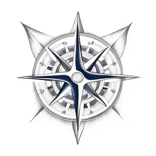 Trident and Compass tattoo design idea