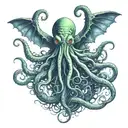 lovecraftian cthulhu cominf out of the abyss tattoo design idea
