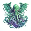 lovecraftian cthulhu cominf out of the abyss tattoo design idea
