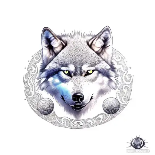 nordic 2 wolves skoll and hati sun and moon tattoo design idea