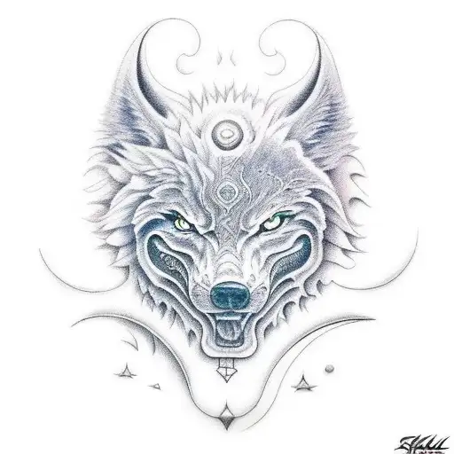 skoll and hati chasing the sun and moon tattoo design idea