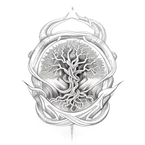 Norse yggdrasil tattoo design idea