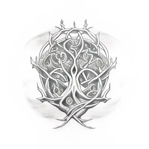 Norse yggdrasil tattoo design idea