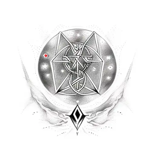 Norse yggdrasil space tattoo design idea