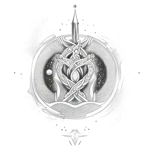 Norse yggdrasil space tattoo design idea