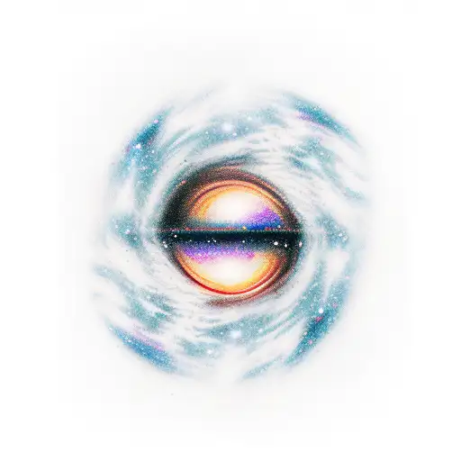 Galaxy, space, black hole, taylor swift head in back ground tattoo design idea