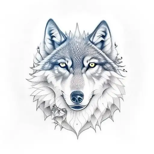 nordic 2 wolves skoll and hati sun and moon tattoo design idea