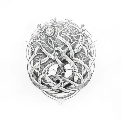 Norse yggdrasil tattoo design idea