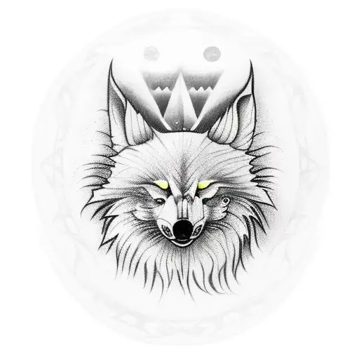 nordic skoll and hati chasing the sun and moon tattoo design idea