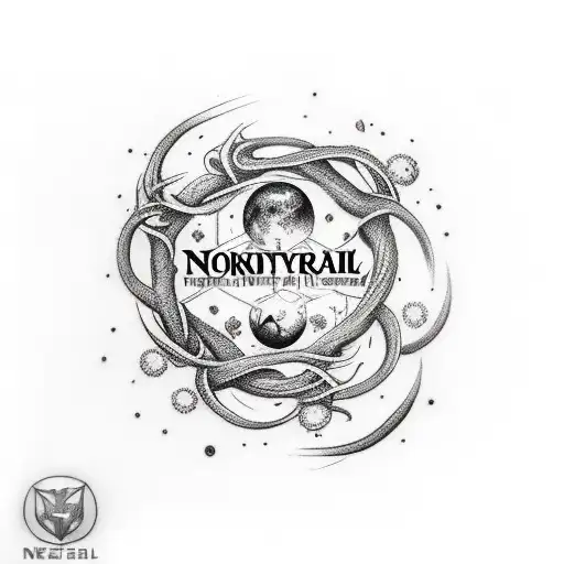 Norse yggdrasil space tattoo design idea