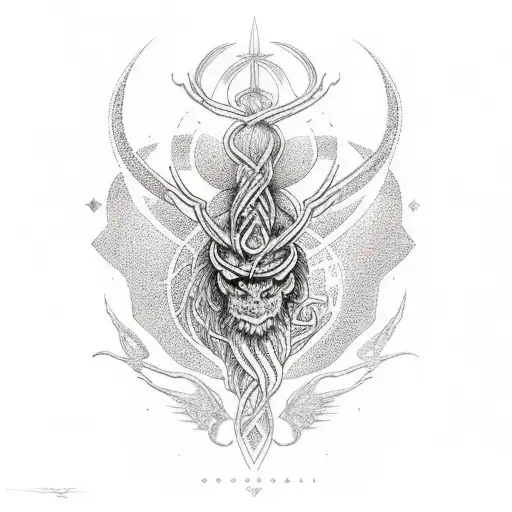 Norse yggdrasil space tattoo design idea