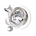 nordic 2 wolves skoll and hati sun and moon tattoo design idea