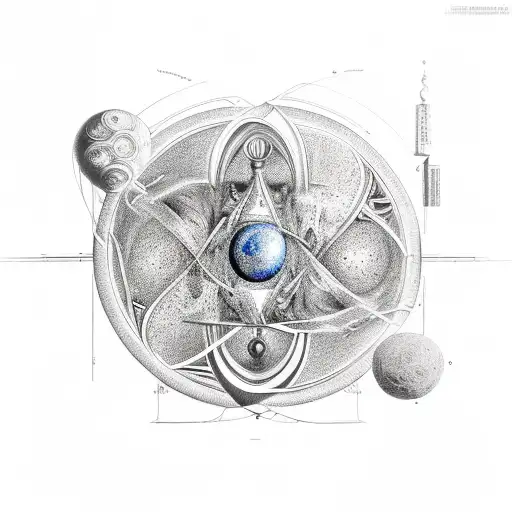 Símbolo del infinito, Árbol de la vida, Plato de platon, Vesica piscis, Mano de Buda, Lámpara de Aladino, Pluma y tinter tattoo design idea