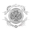 Símbolo del infinito, Árbol de la vida, Plato de platon, Vesica piscis, Mano de Buda, Lámpara de Aladino, Pluma y tinter tattoo design idea