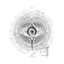 Símbolo del infinito, Árbol de la vida, Plato de platon, Vesica piscis, Mano de Buda, Lámpara de Aladino, Pluma y tinter tattoo design idea