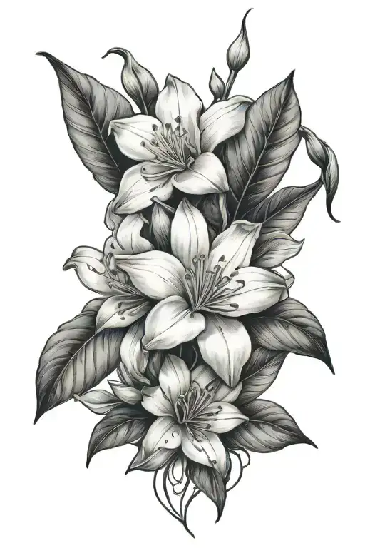 arabian Jasmine flower with oryx tattoo design idea