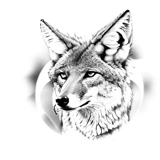 coyote with a cigarette tattoo design idea