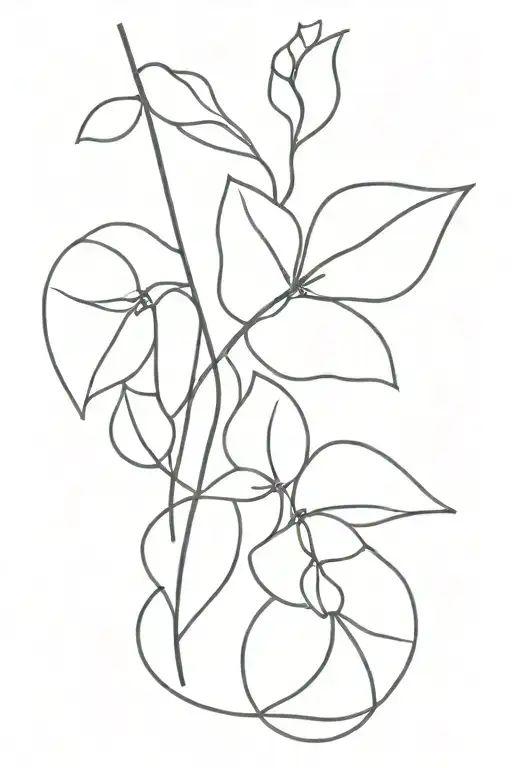 Tattoo in the style of von Mobile (Arc of Petals) Skulptur from Alexander Calder  tattoo design idea