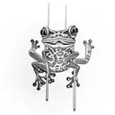 frog smoking tattoo design idea
