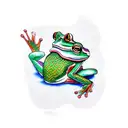 frog smoking tattoo design idea