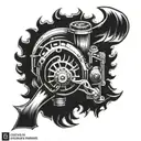 turbo with boosted society  tattoo design idea