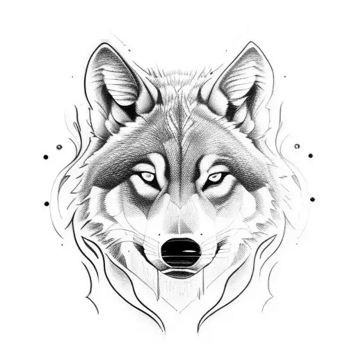 Create an all black and white half sleeve tattoo on a males left arm that includes Roses, a growling wolf (head only) an tattoo design idea