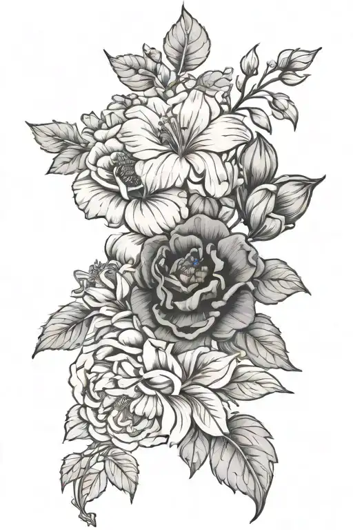 January December July August birth flowers  tattoo design idea