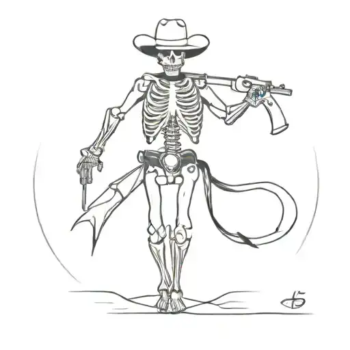 skeleton cowboy tattoo design idea
