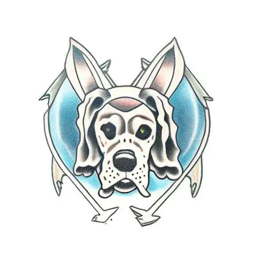 blood hound switchblade tattoo design idea