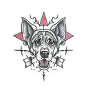 blood hound switchblade tattoo design idea