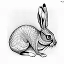 helical hare  tattoo design idea