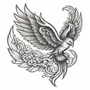 number 8 with wings spread tattoo design idea
