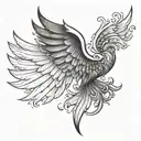 number 8 with wings spread tattoo design idea