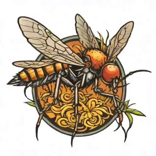mosquito drinking beer tattoo design idea