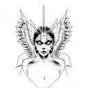 angel and demon  tattoo design idea