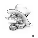 Snake with sombrero tattoo design idea