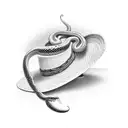 Snake with sombrero tattoo design idea