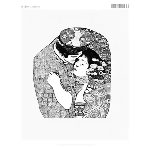 gustav Klimt kiss tattoo design idea