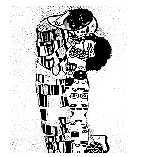 gustav Klimt kiss gay tattoo design idea