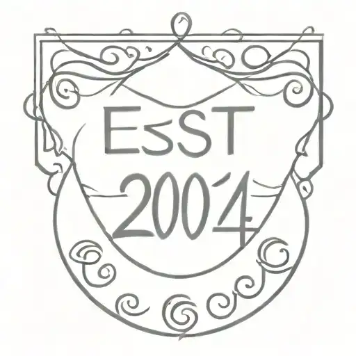 a black aggressive old school tattoo that says Est. 2004 symbolizing your love for your born date  tattoo design idea