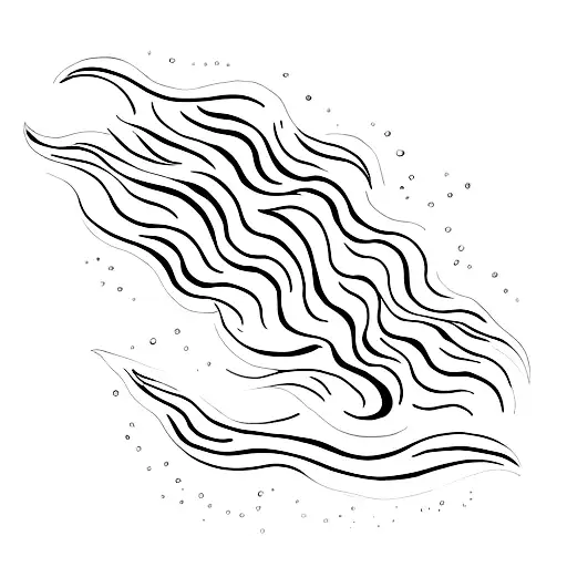 a long wave of smoke that looks a little bit like flowing water tattoo design idea