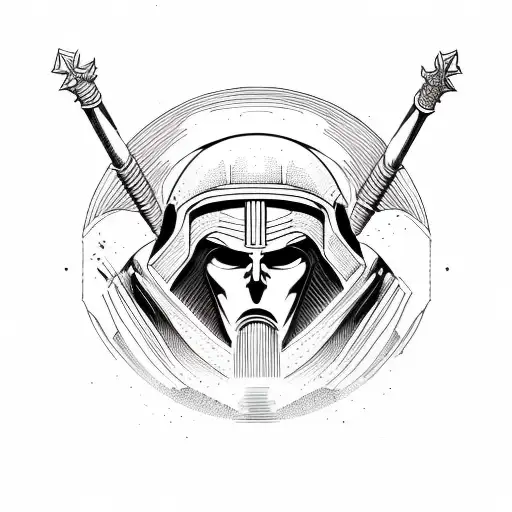 Ares god Mars planet tattoo design idea