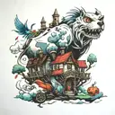 howls moving castle nestled tattoo design idea