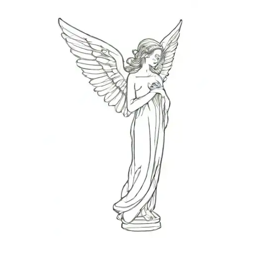 a sculpture of an angel tattoo design idea