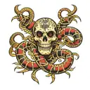 skeleton snake tattoo design idea