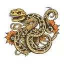 skeleton snake tattoo design idea