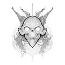 tragedy mask tattoo design idea