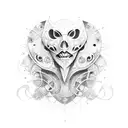 tragedy mask tattoo design idea