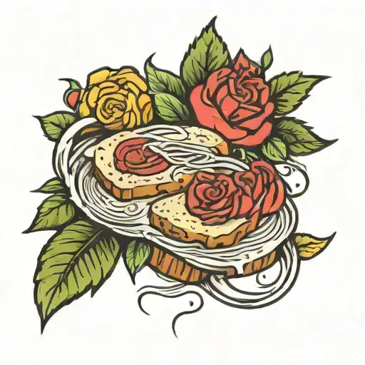 Bread and roses  tattoo design idea