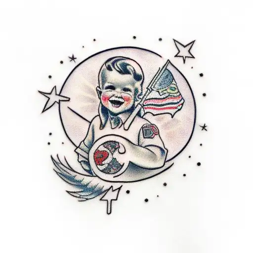Cristian child name tattoo design idea